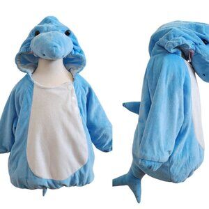 Baby Shark Blue Ocean Animal Pullover Hooded Costume Dress Up Infant 6-12M